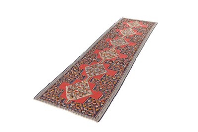 Kelim Senneh — Handmade, 80x298 cm, Red, 100% Virgin Wool | View 5