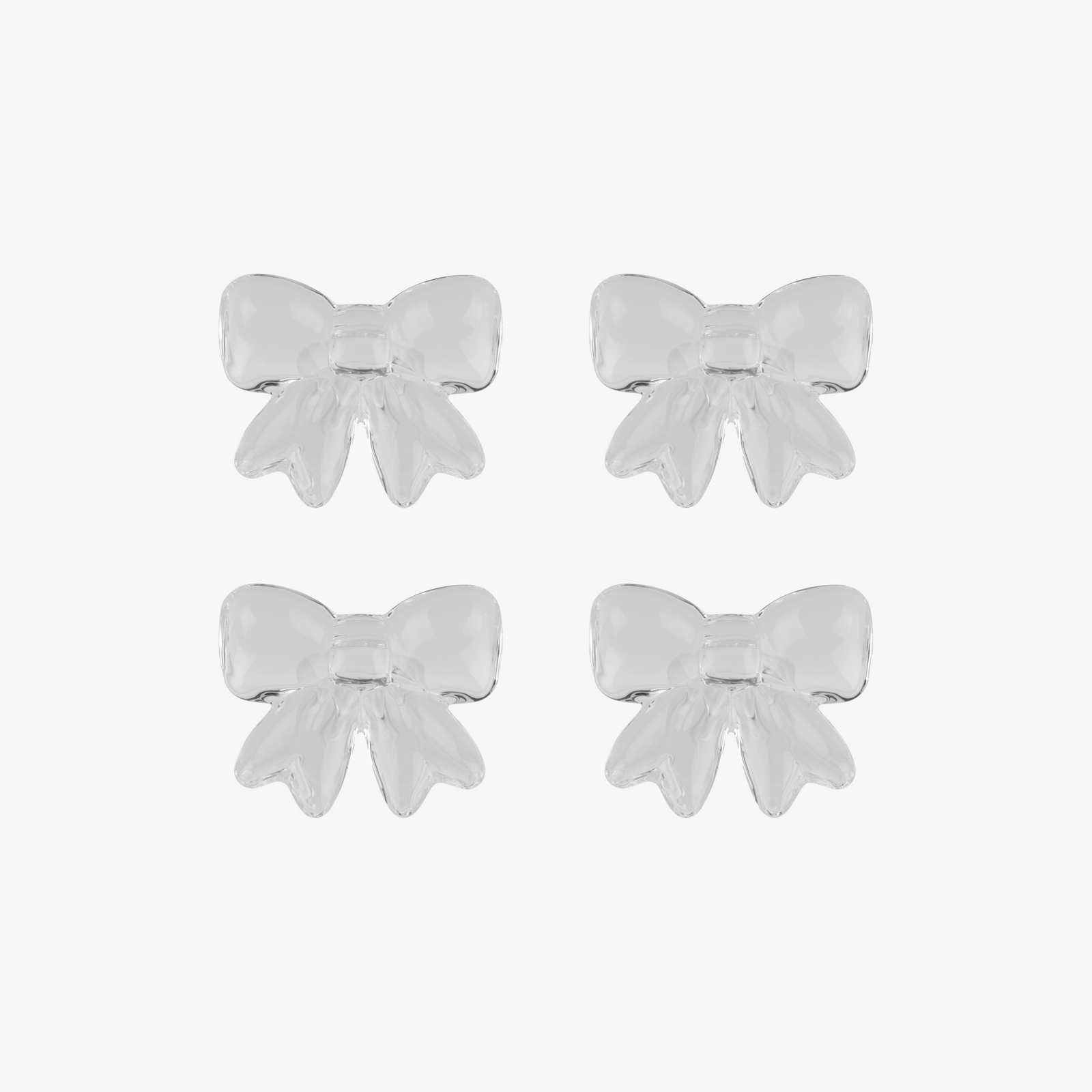 Bow Napkin Ring Clear Set of Four