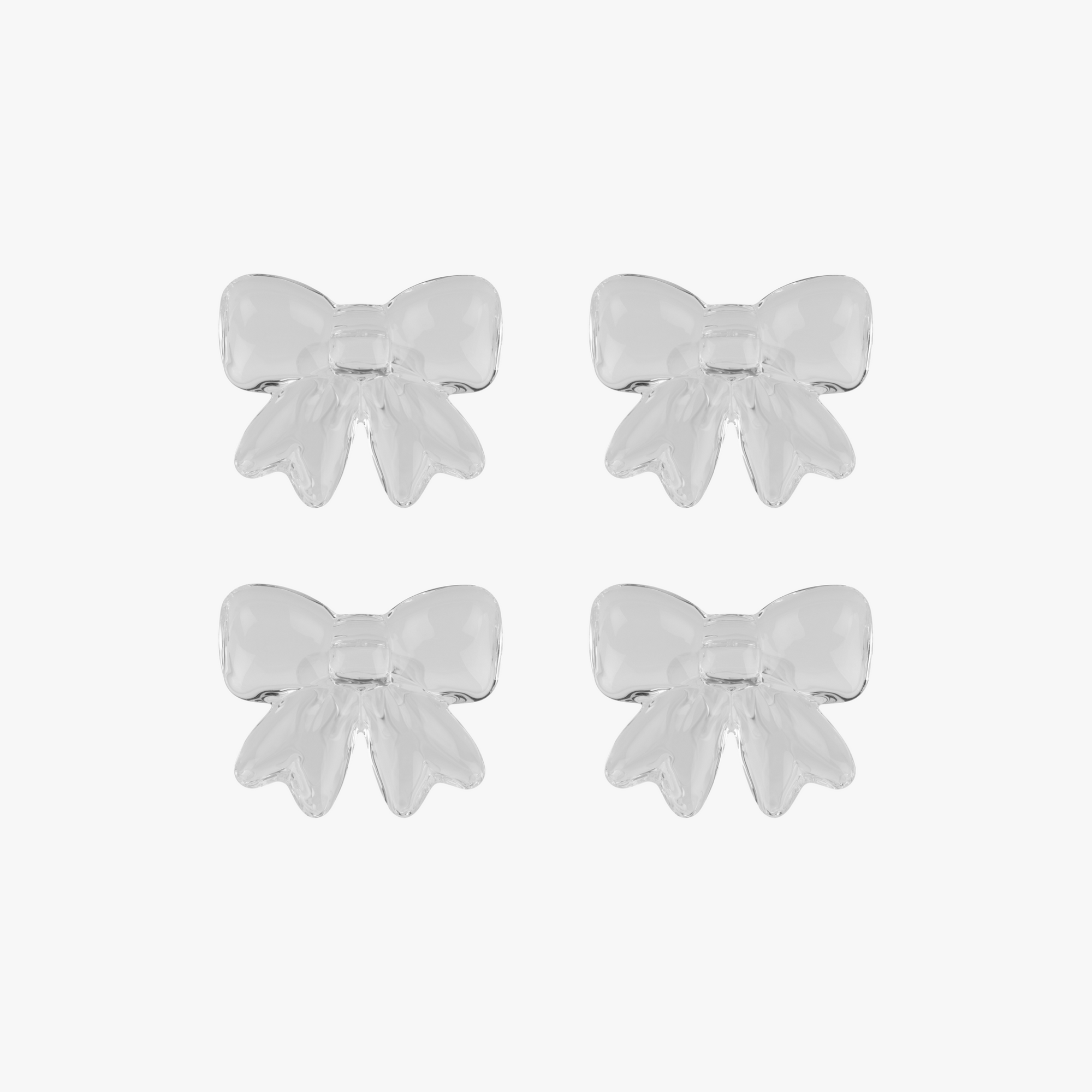 Bow Napkin Ring Clear Set of Four
