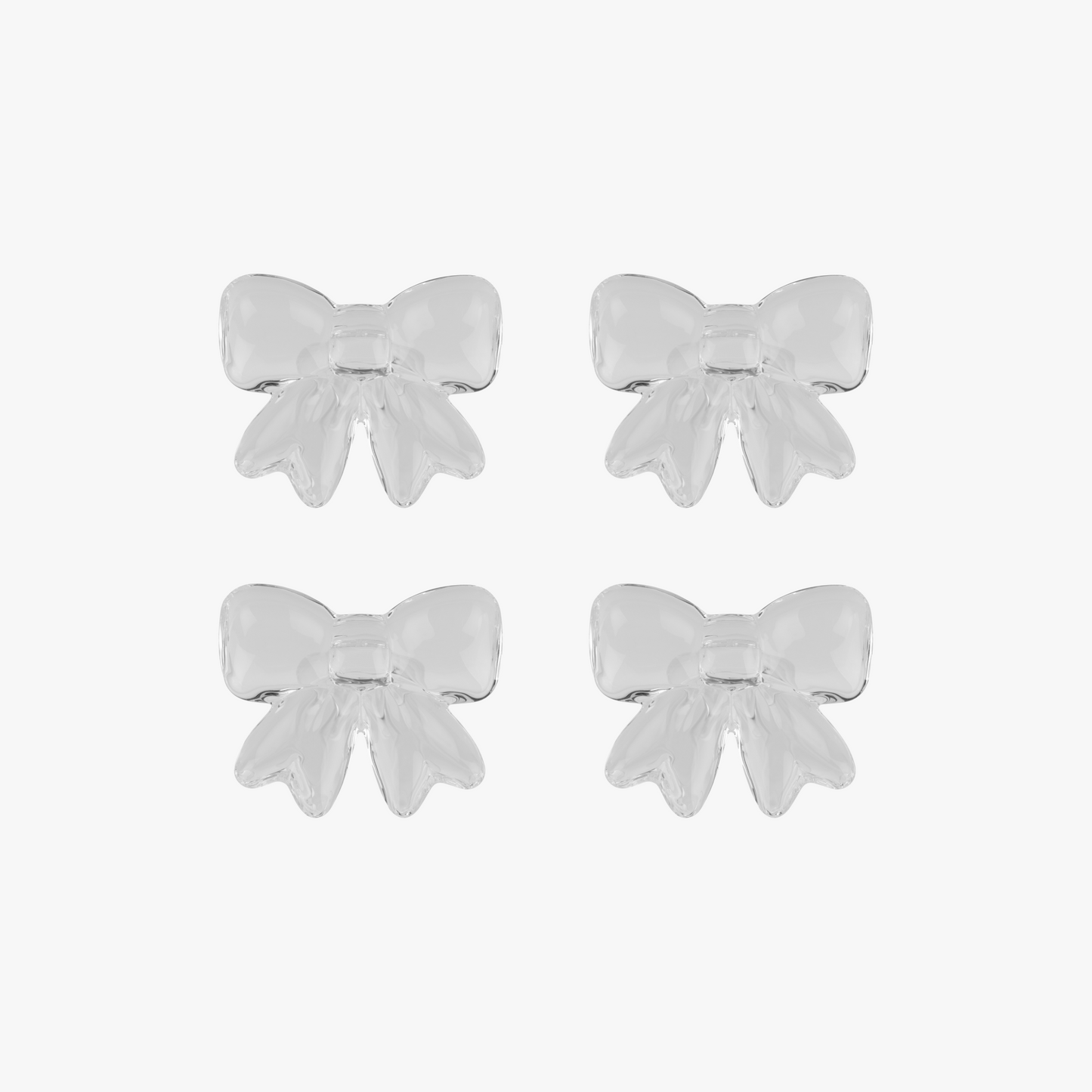 Bow Napkin Ring Clear Set of Four