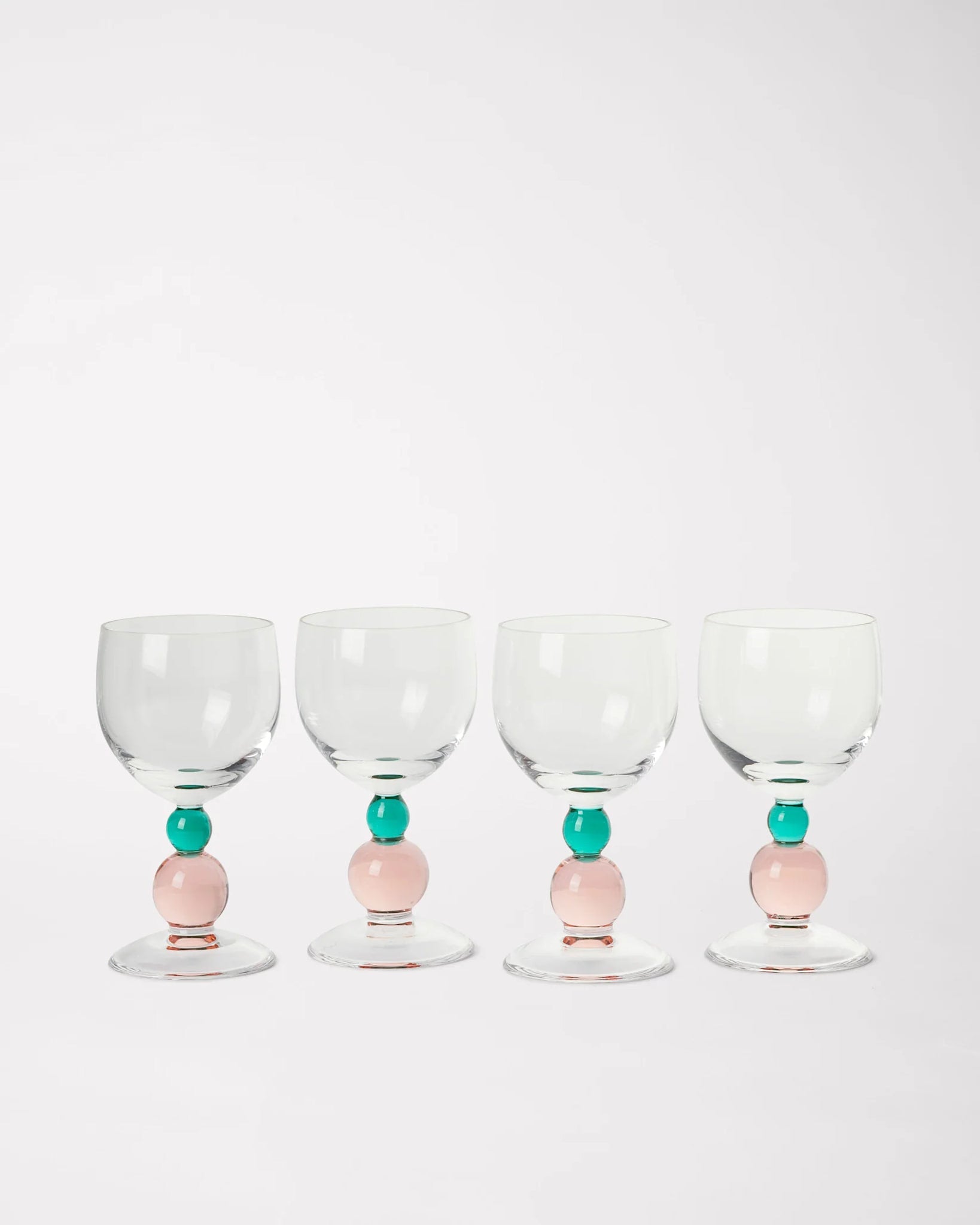 Noam Wine Glass With Amber Bead | Set of Four