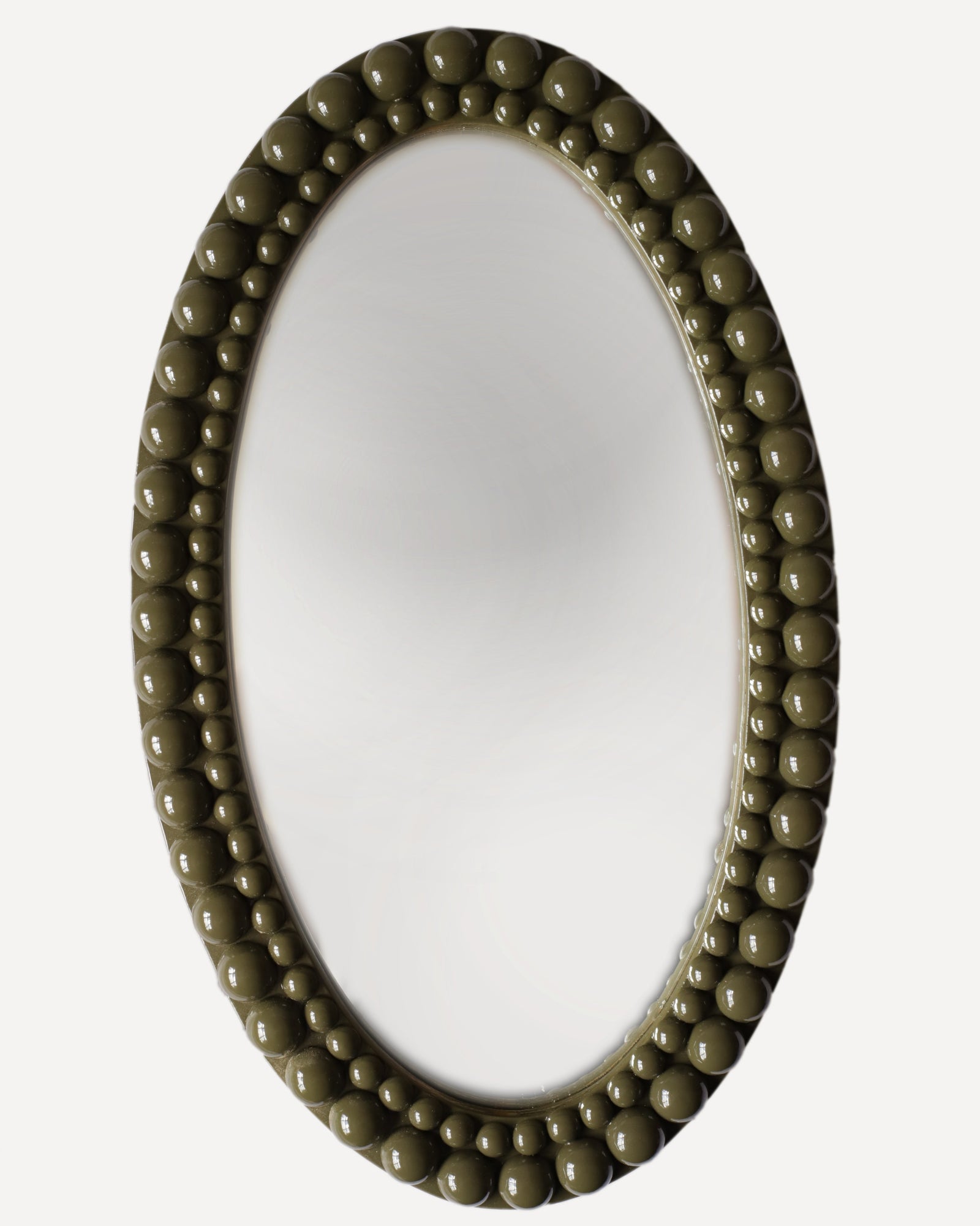 Painted Lacquered Oval Bobbin Mirror