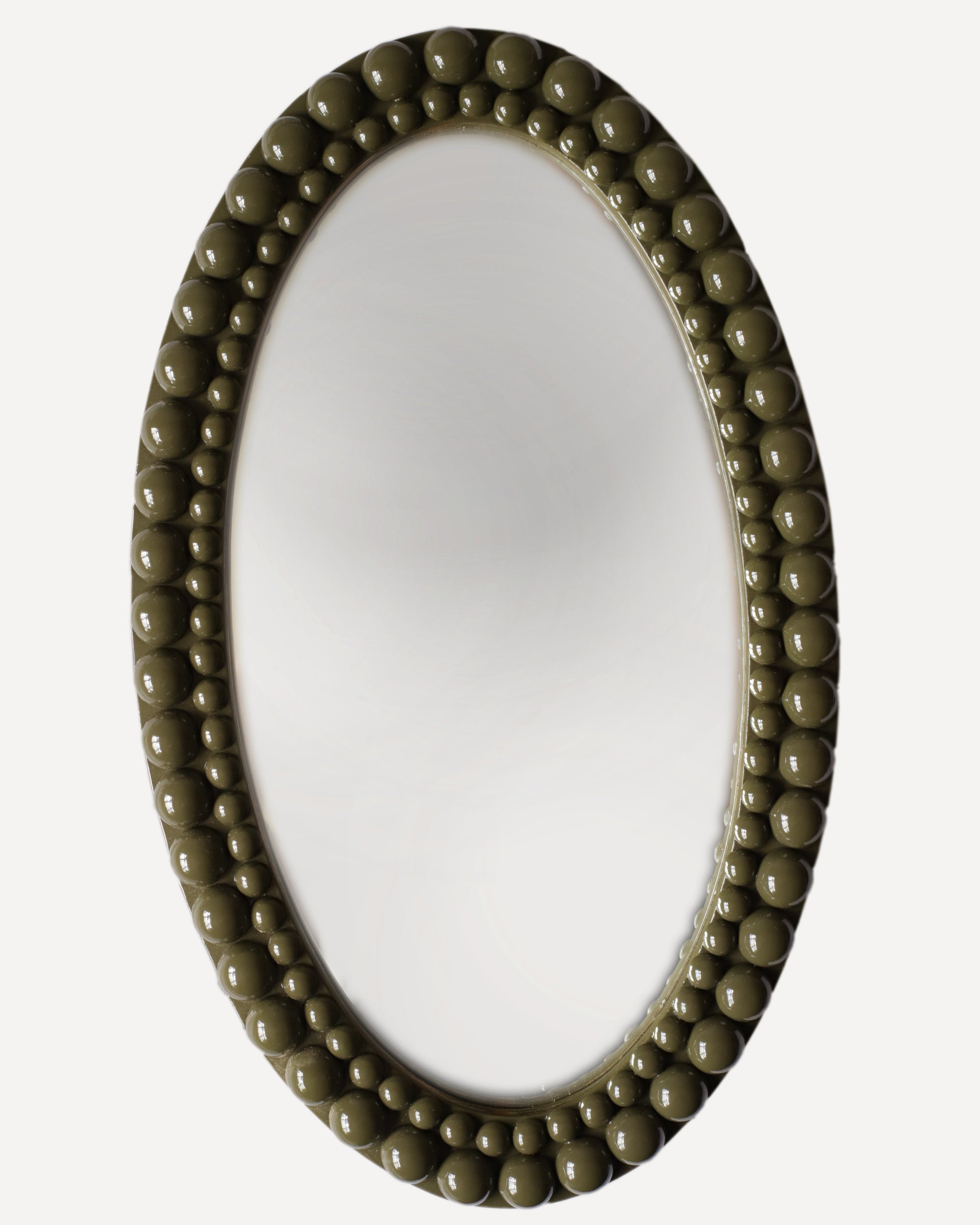 Painted Lacquered Oval Bobbin Mirror