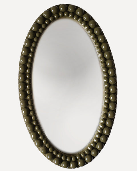 Painted Lacquered Oval Bobbin Mirror