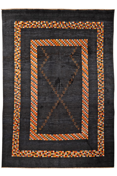 Gabbeh — Hand-knotted, 285x397 cm, Blue, 100% Virgin Wool | Main view