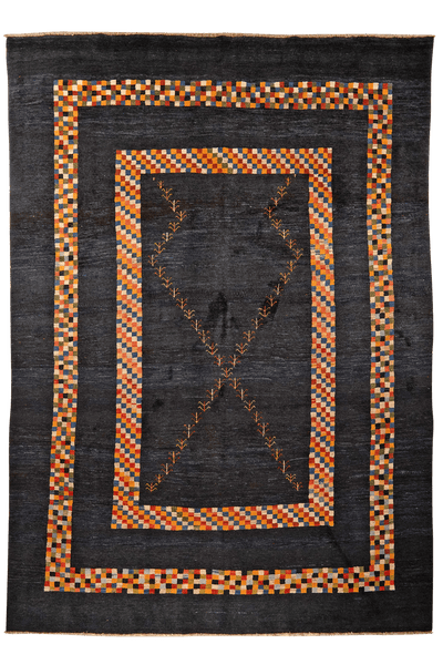Gabbeh — Hand-knotted, 285x397 cm, Blue, 100% Virgin Wool | Main view