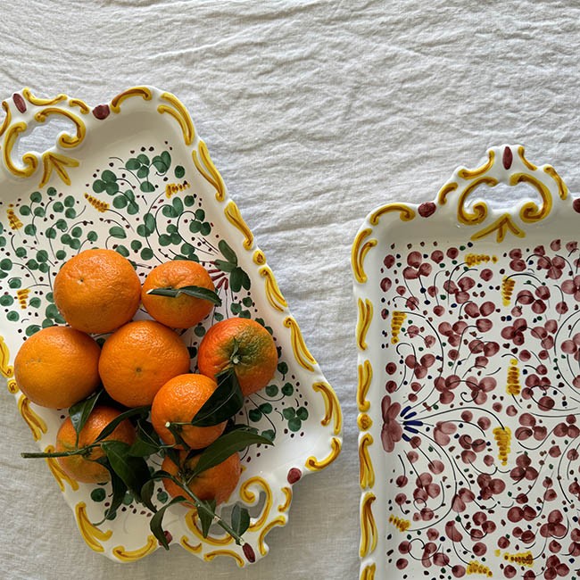 Serving Tray Deruta 44 cm Burgundy