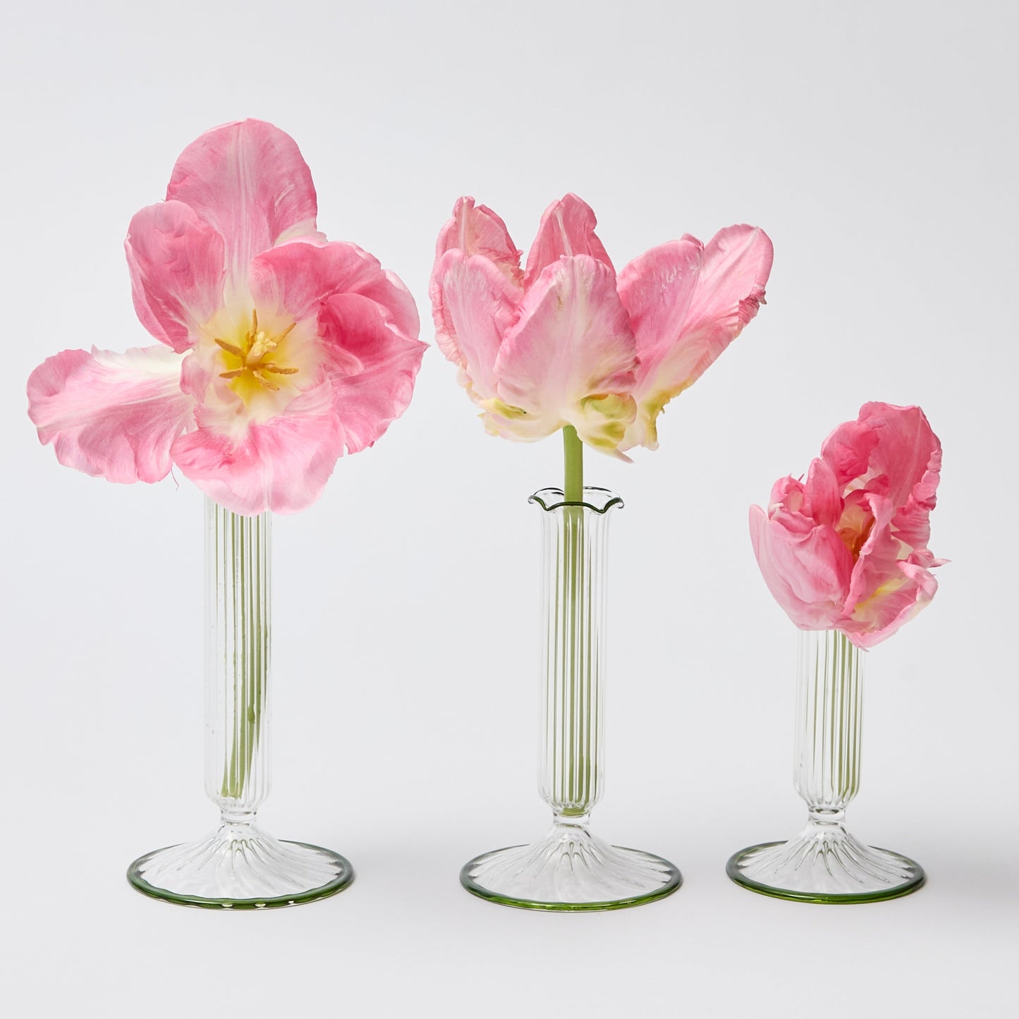 Fluted Single Stem Bud Vases (set of 3)