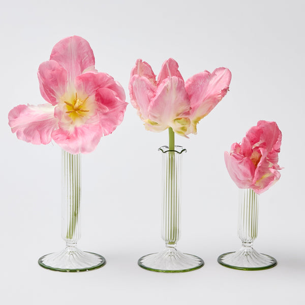 Fluted Single Stem Bud Vases (set of 3)