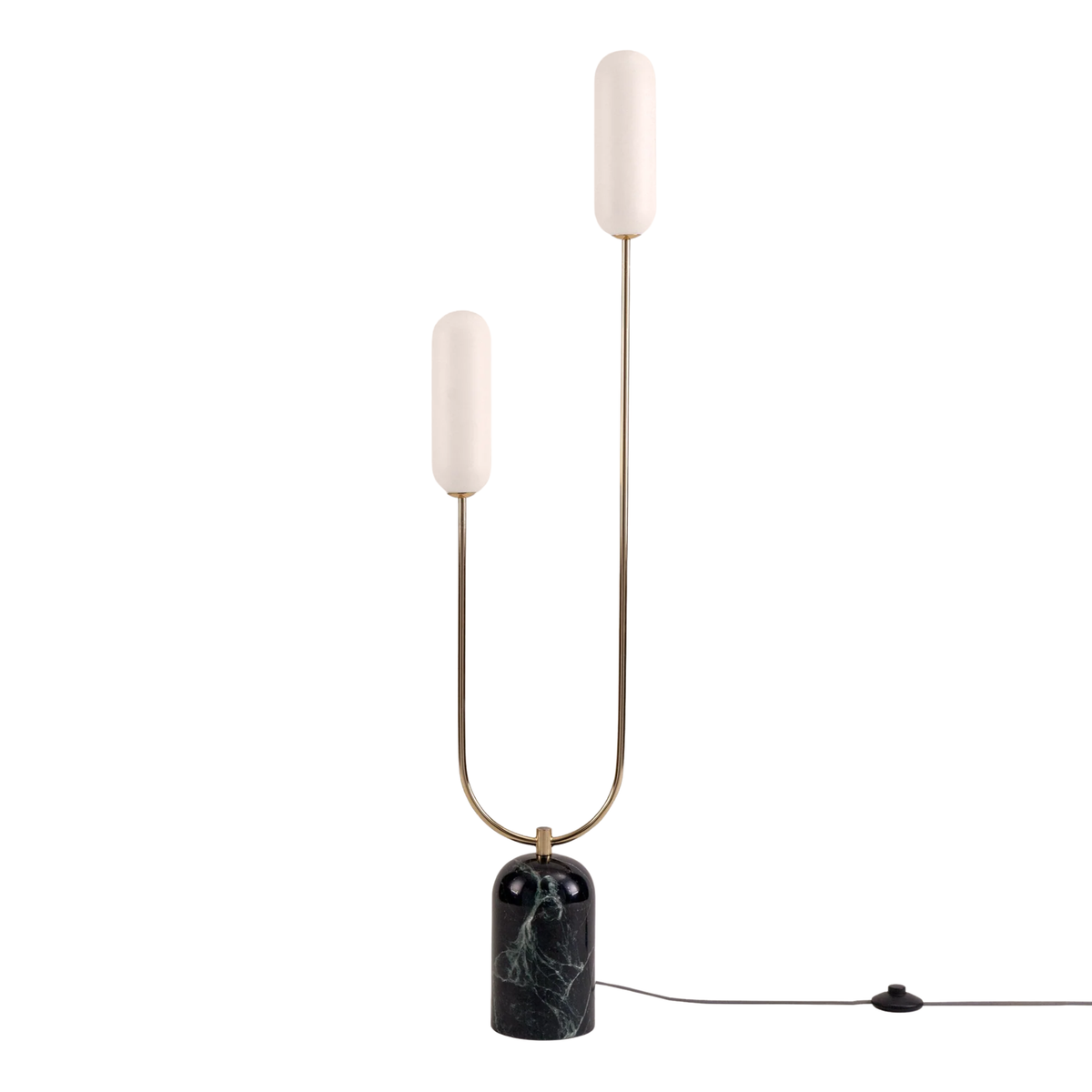 Olive Green Marble Curve Floor Lamp