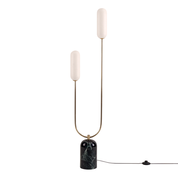 Olive Green Marble Curve Floor Lamp