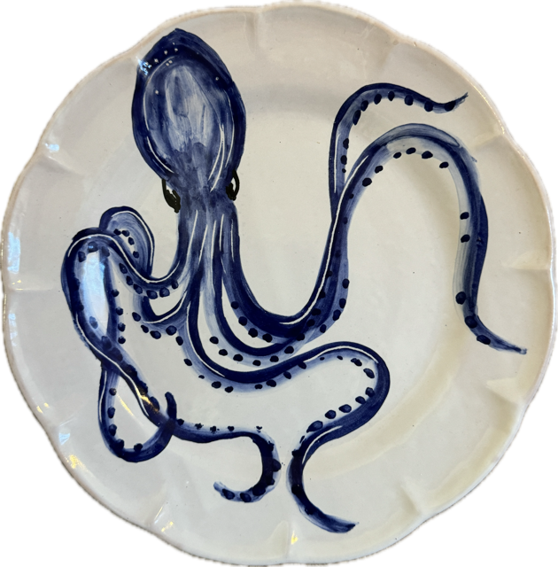 Mare Plate 20 cm Blue Octopus