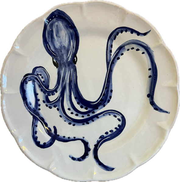 Mare Plate 20 cm Blue Octopus