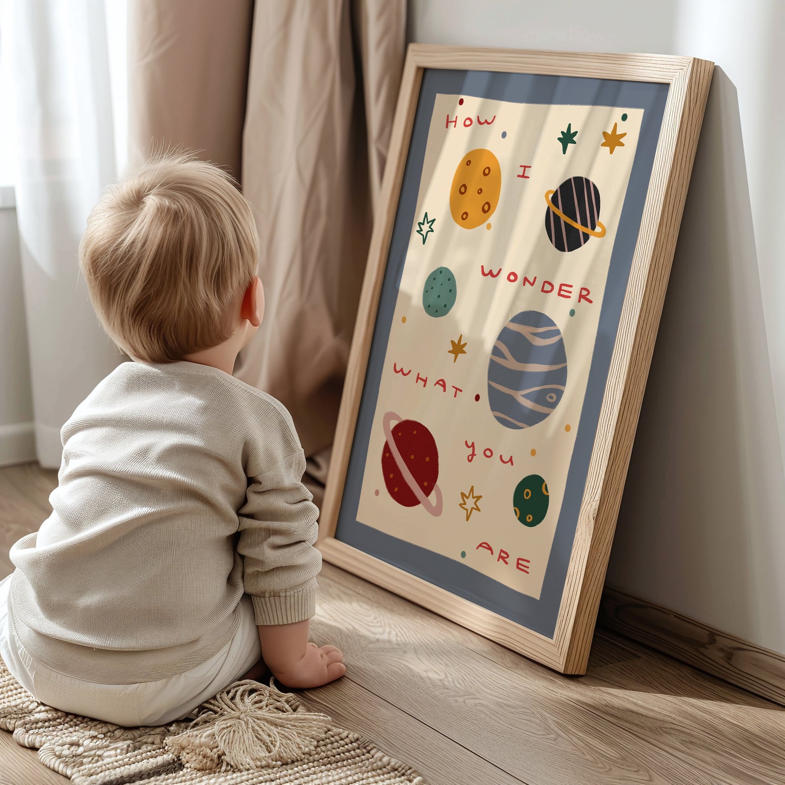 Planets And Stars | Playroom Print | UNFRAMED