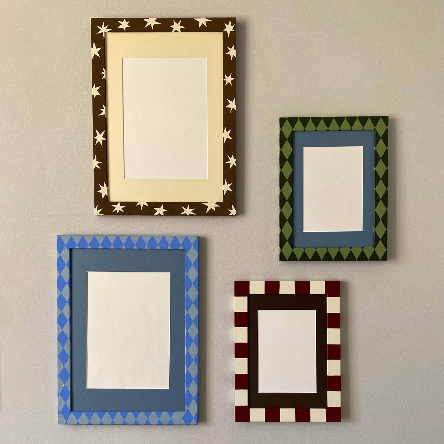 Painted Wood Picture Frame, Chocolate Brown Shooting Stars