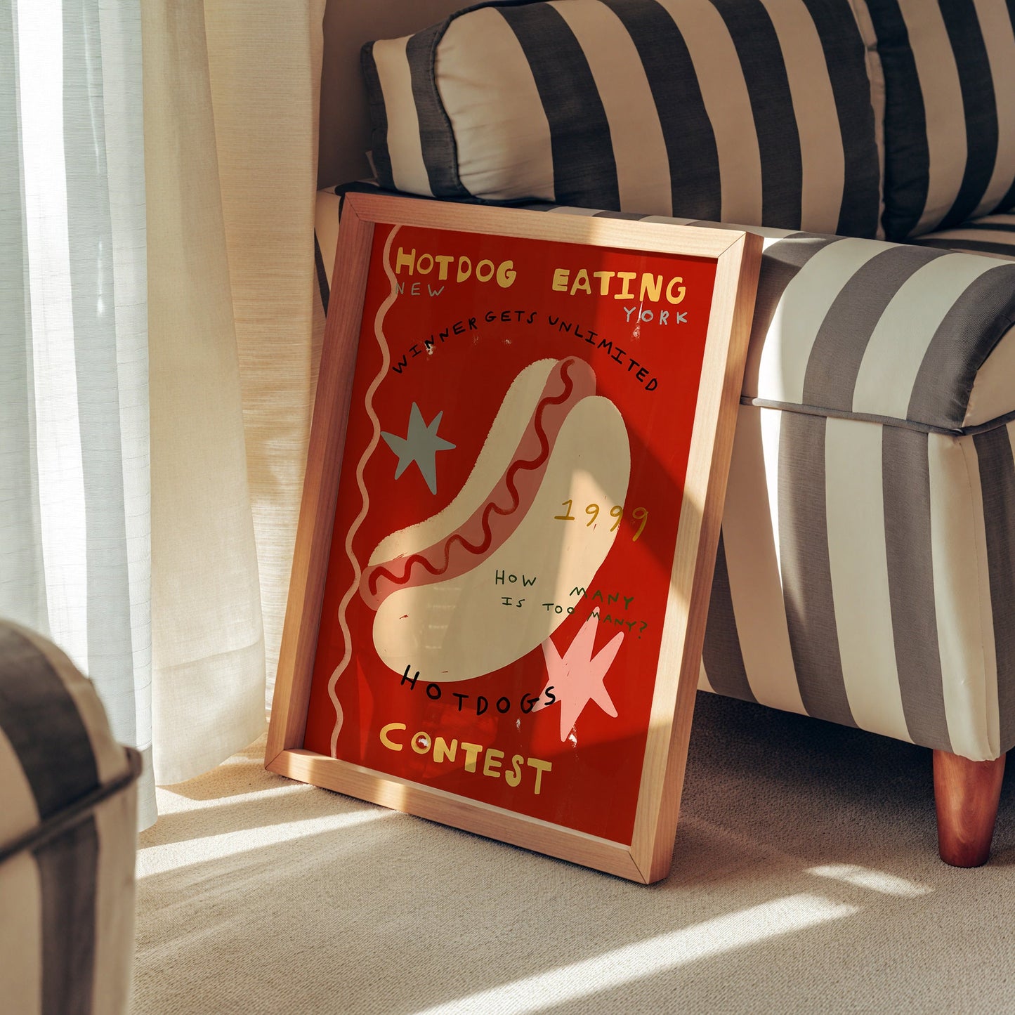 Hotdog Eating Contest | Foodie Print | UNFRAMED