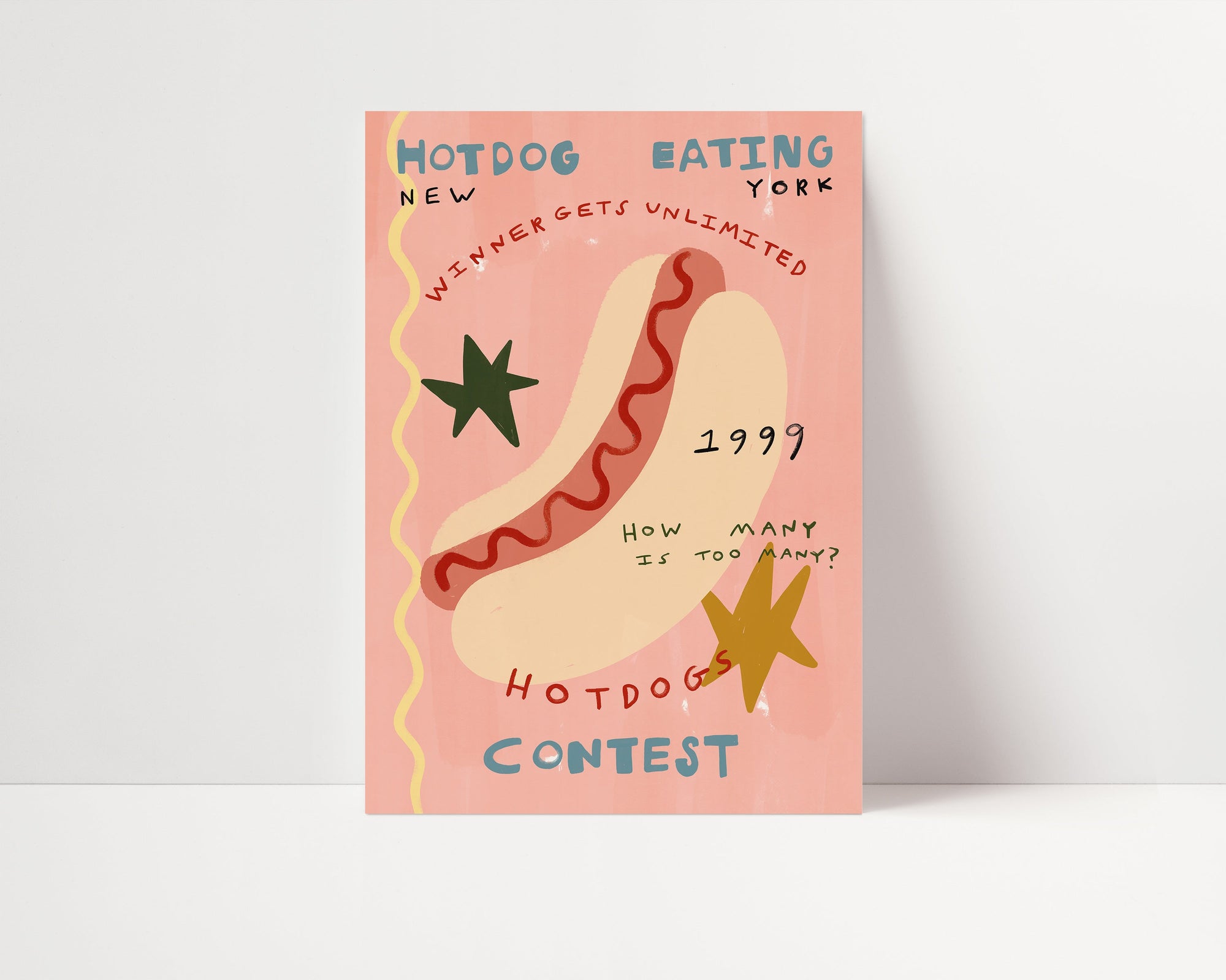 Hotdog Eating Contest | Foodie Print | UNFRAMED