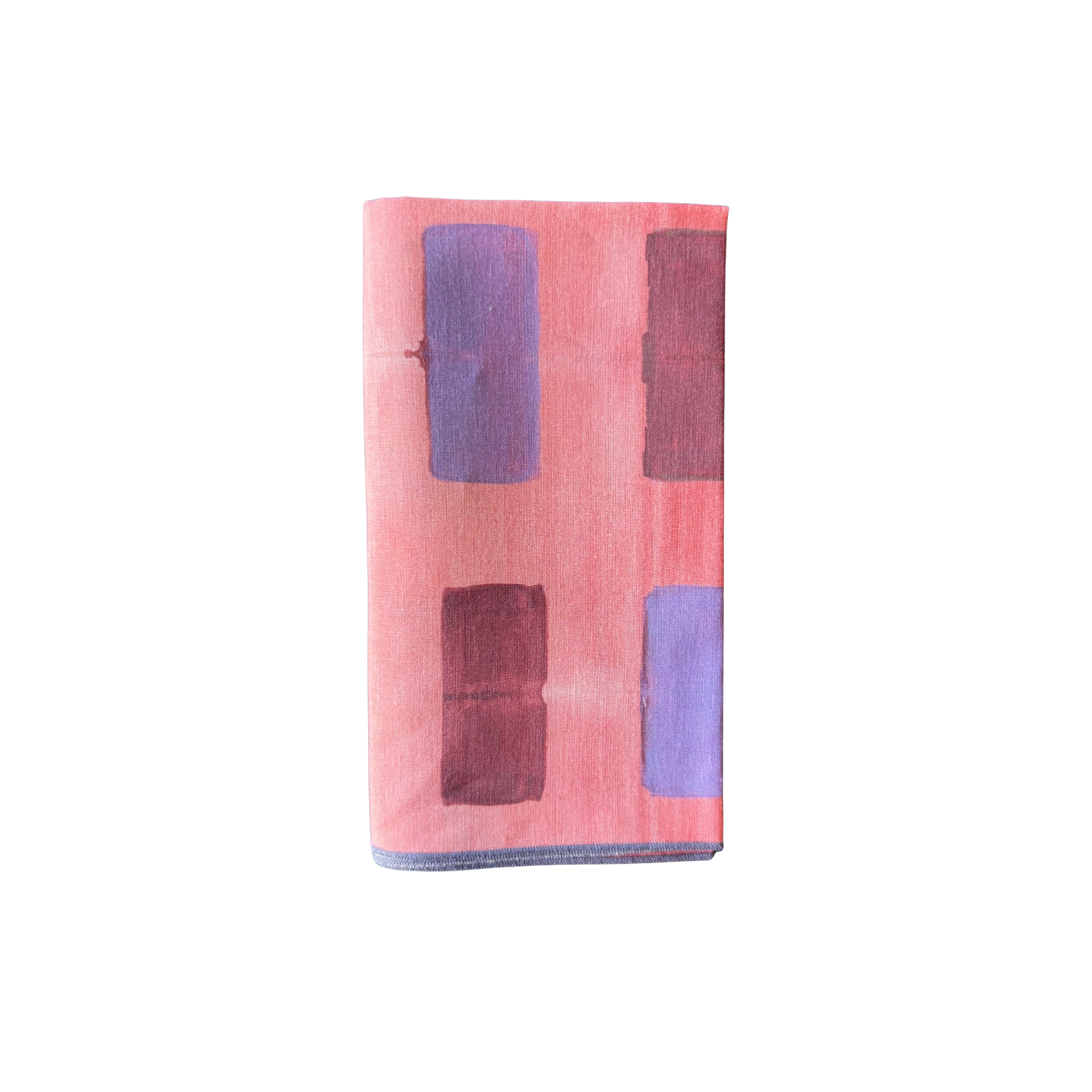 Pink Tapestry linen dinner napkin flat lay close up of abstract brushstroke detail - Goldie Home