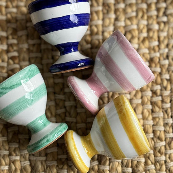 Pink Stripe Egg Cup