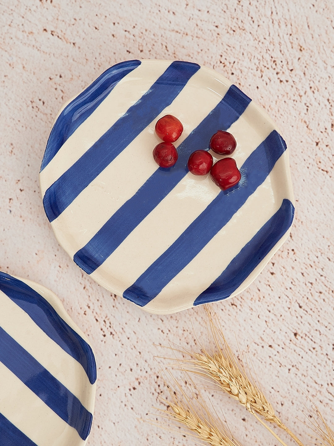 Ceramic Blue Stripe Plate