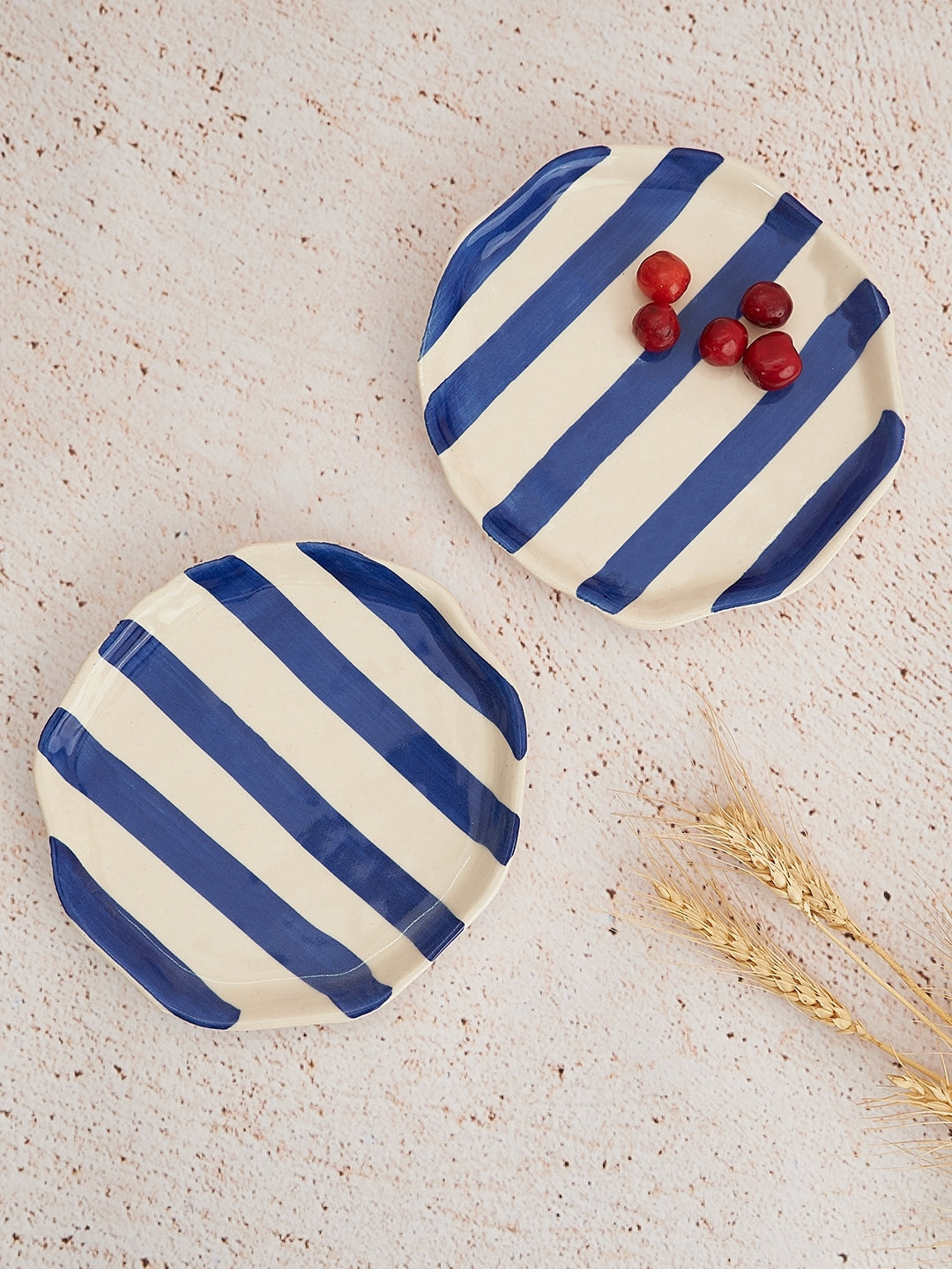 Ceramic Blue Stripe Plate