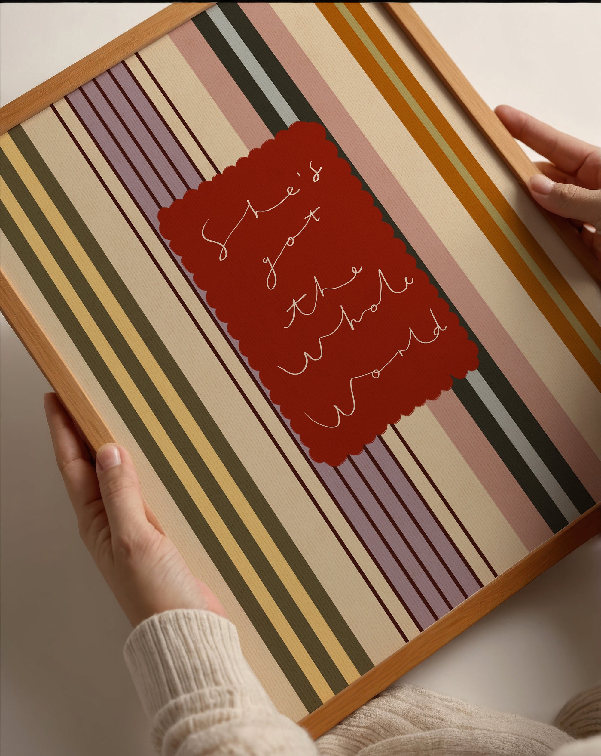 She's Got The Whole World | Nursery Print | UNFRAMED