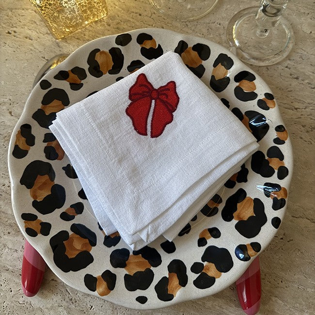 Napkins Red Bow - Set Of 4
