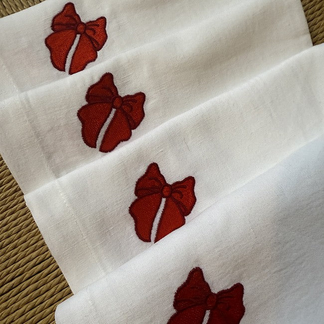 Napkins Red Bow - Set Of 4