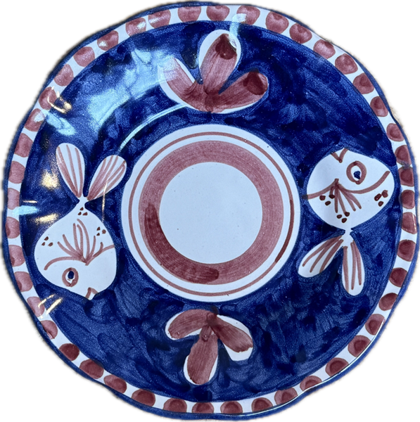 Amalfi Plate 16cm Blue & Red Fish
