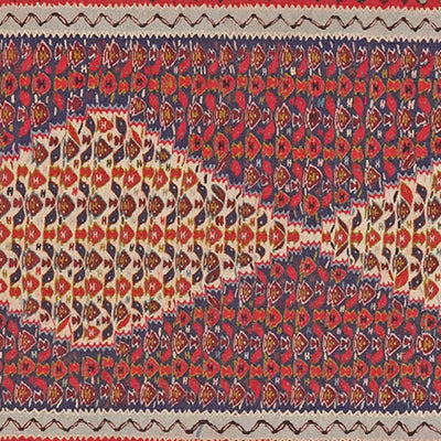 Kelim Senneh — Handmade, 88x314 cm, Blue, 100% Virgin Wool | View 4