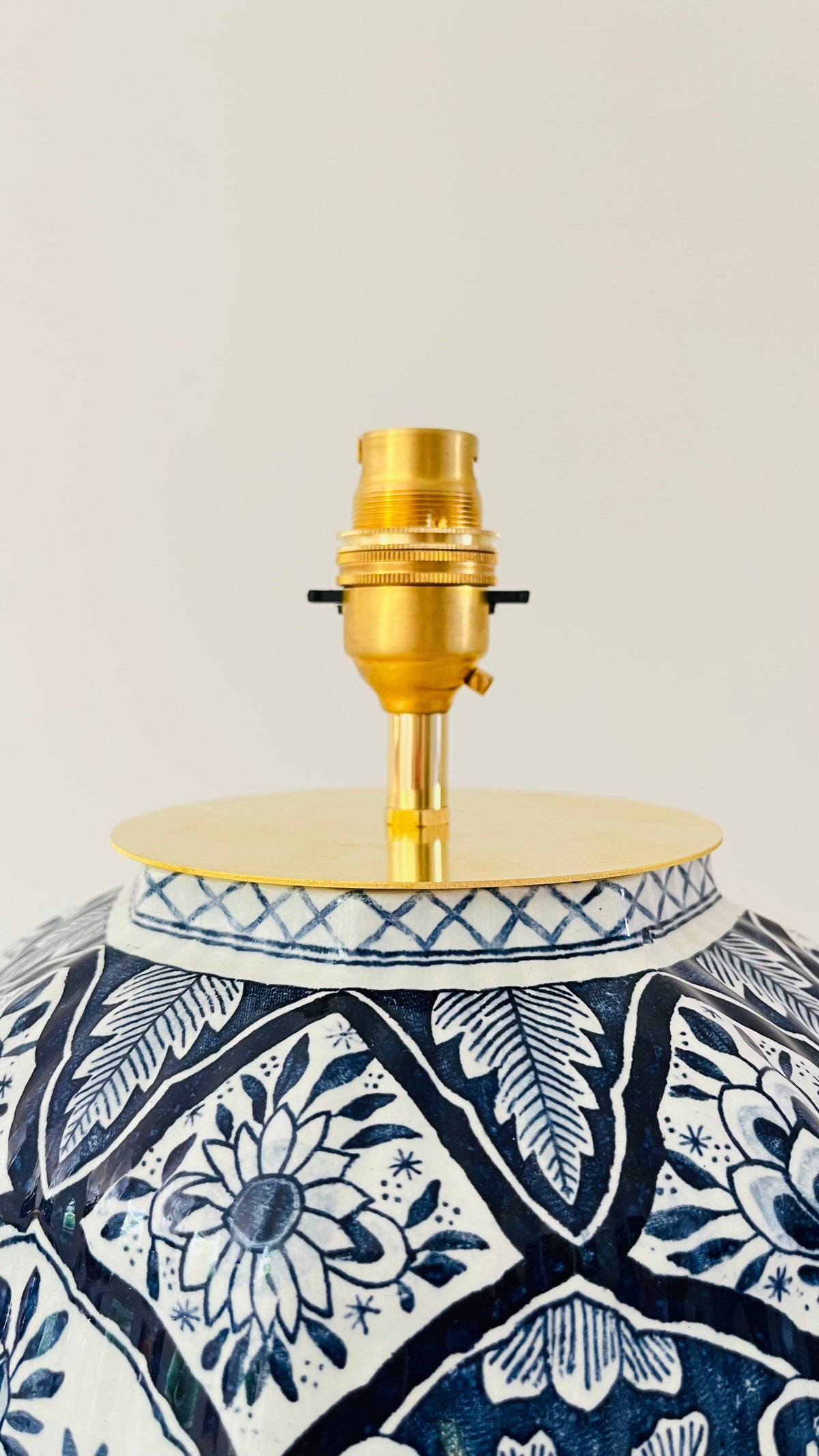Large Antique Royal Delft Lamp