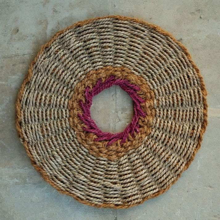 Fisculo Hand Woven Placemat | Natural, Pink & Saffron