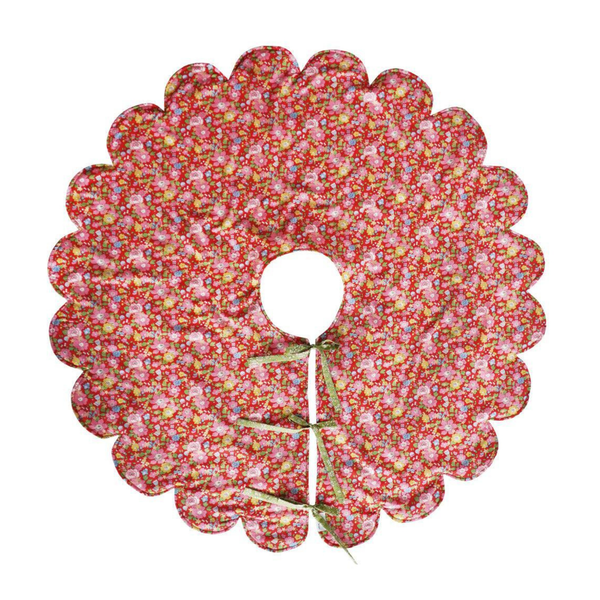 Reversible Christmas Tree Skirt made with Liberty Fabric