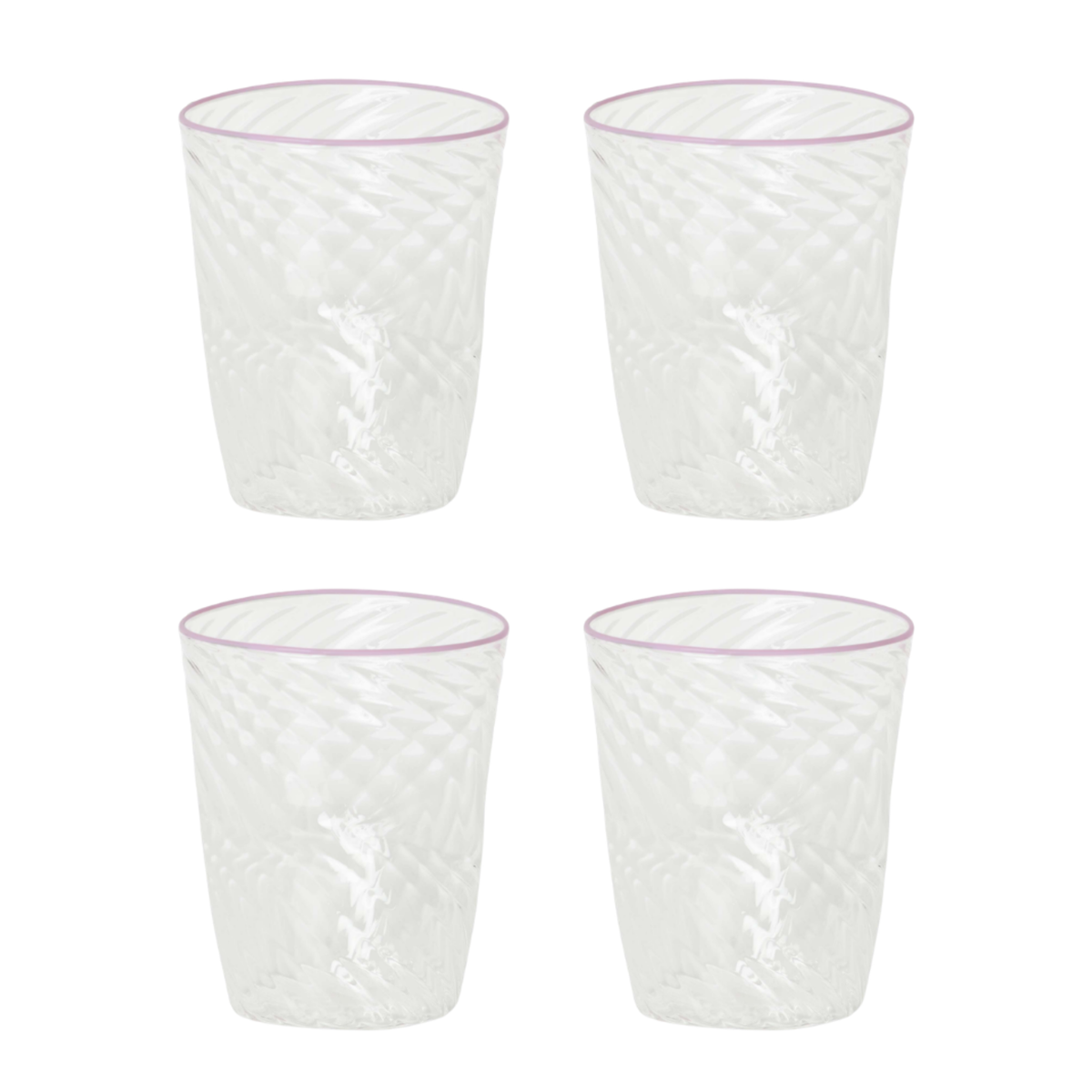 Set Of Four Adrienne Murano Tumblers In Pink
