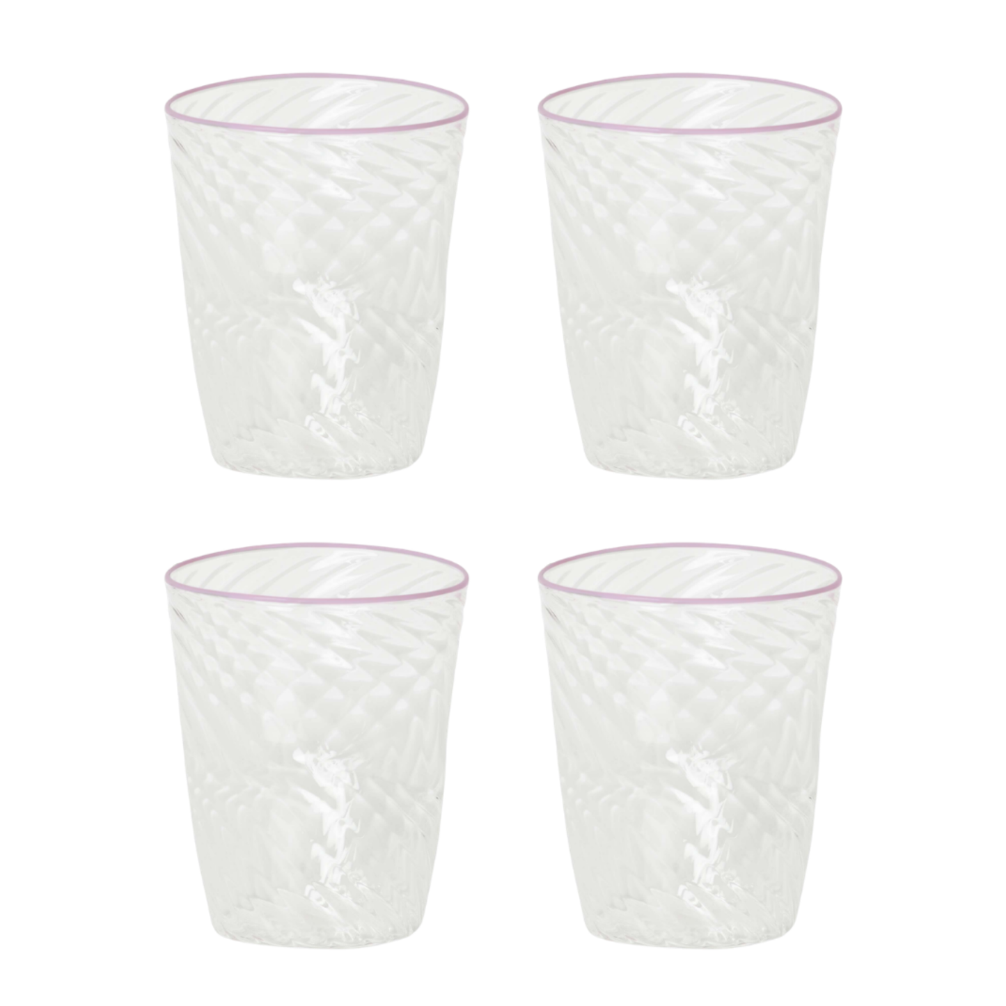 Set Of Four Adrienne Murano Tumblers In Pink