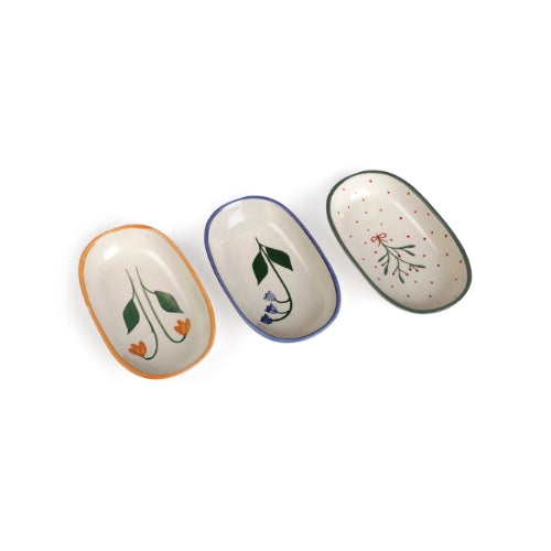 Handmade Ceramic Serving Bowl - Blue Bell , 1.5 x 8 x 4 Inches - Set of 4