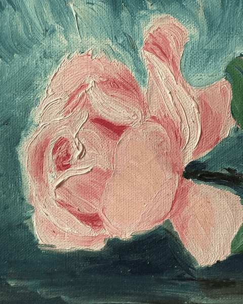 oil painting, floral painting, antique floral painting, vintage french artwork, vintage art, antique oil painting, antique artwork, pink flower painting