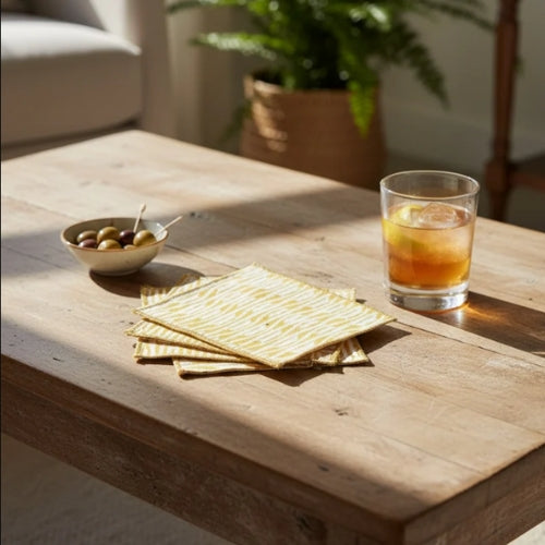 Yellow Chit Chat Cloth Napkin | Block Print | 5x5 in