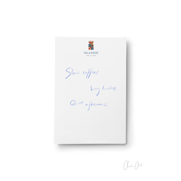 Notepad at Villa D'Este Print