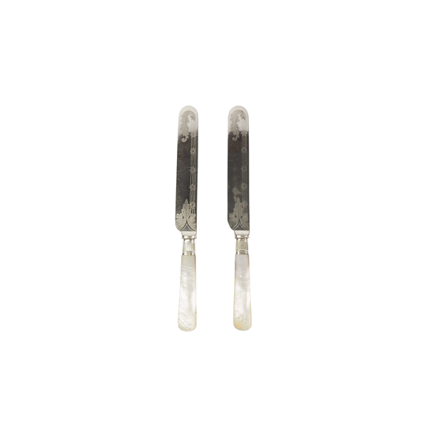 Pair of Antique Silver Plate Knives