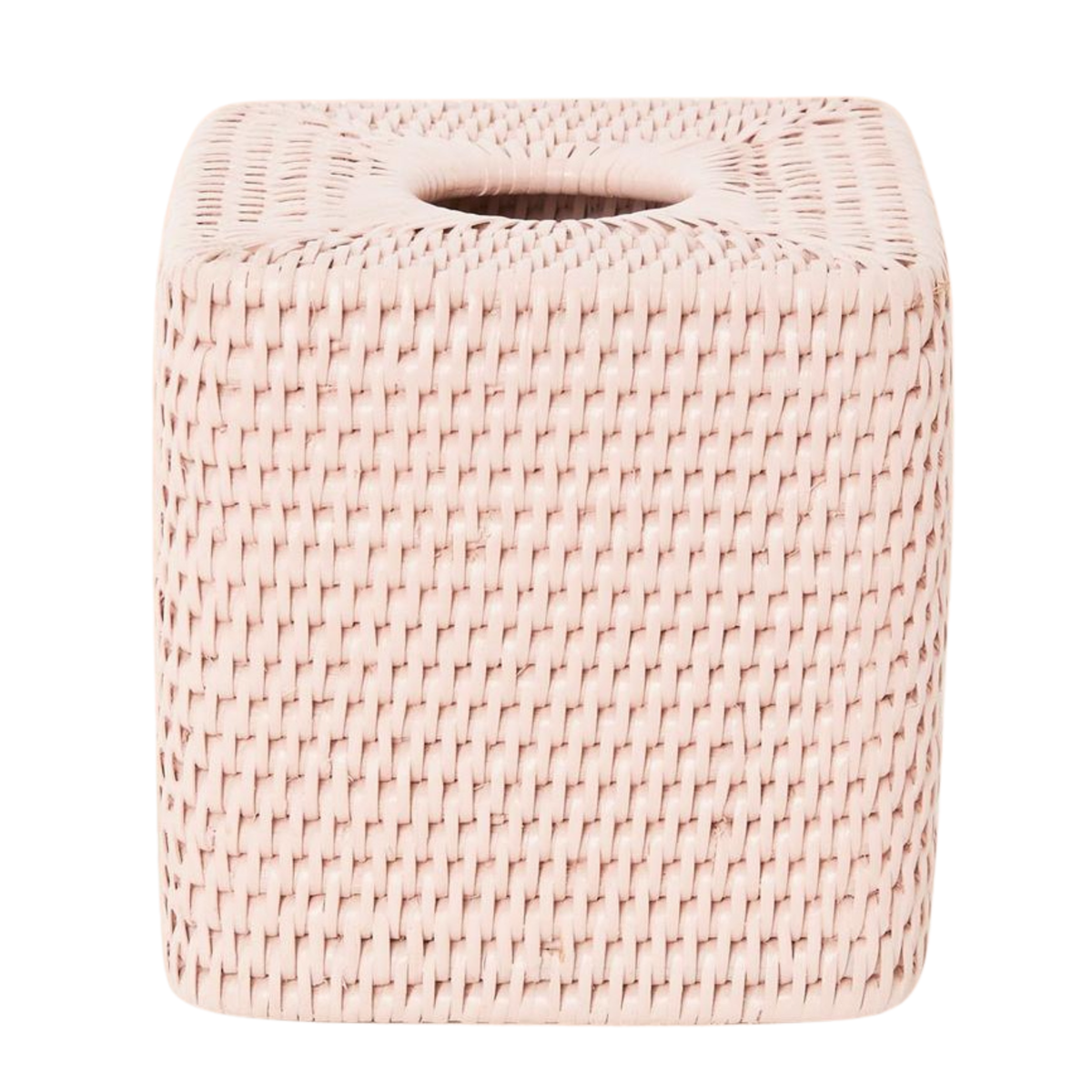 Rattan Tissue Box Cover - Pink