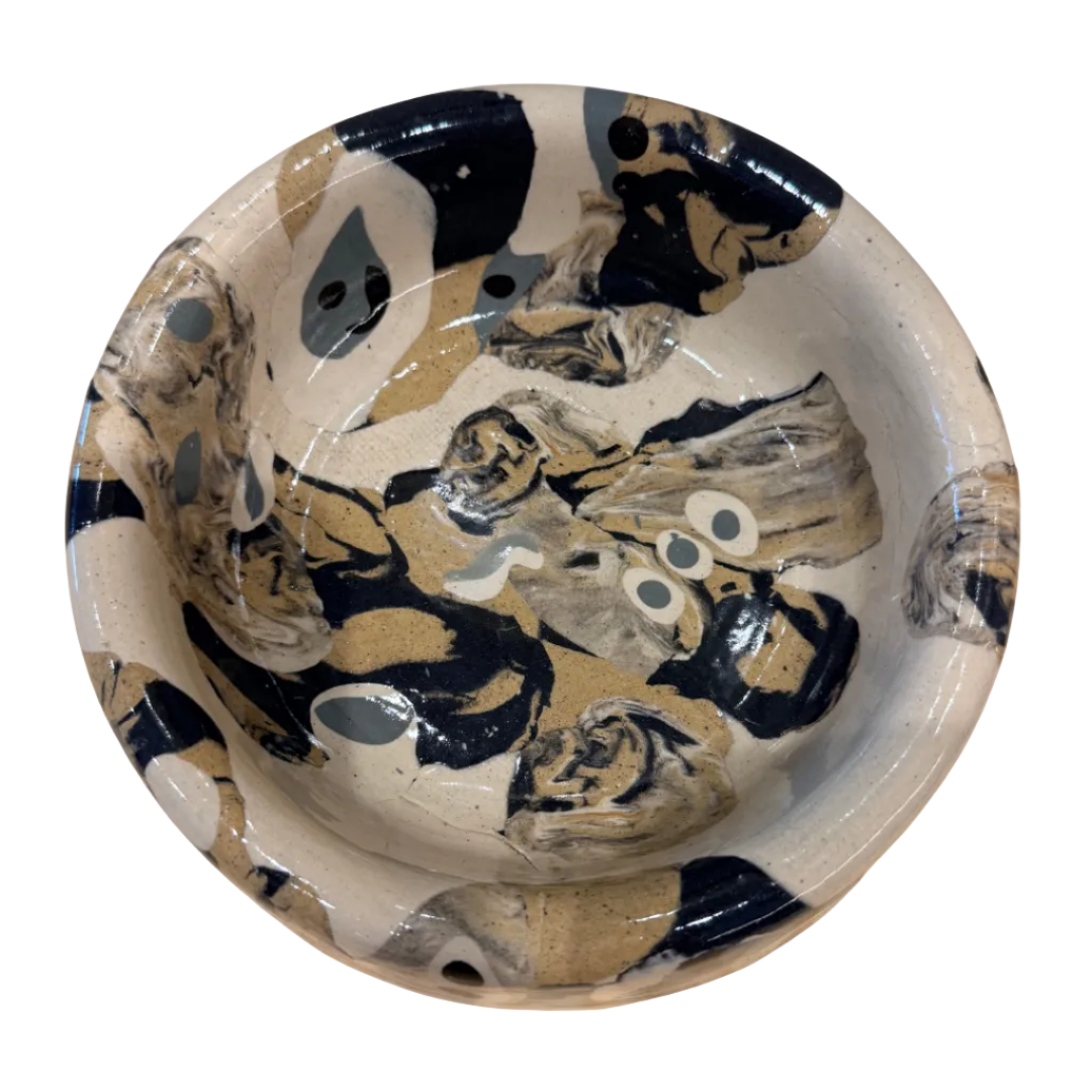 Handmade Ceramic Dog Bowl - Nerikomi