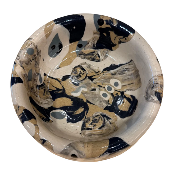 Handmade Ceramic Dog Bowl - Nerikomi
