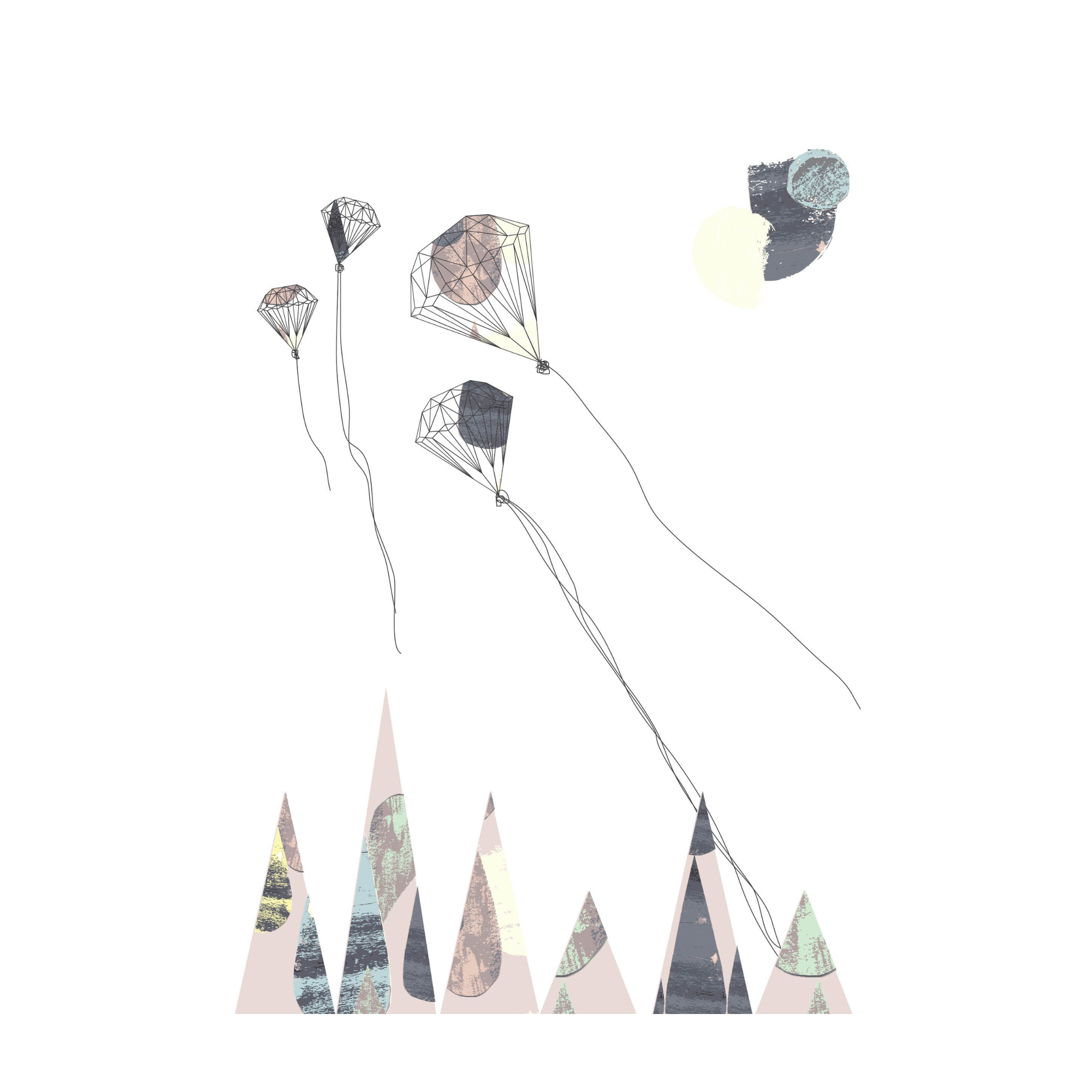 "Diamond kItes" Print