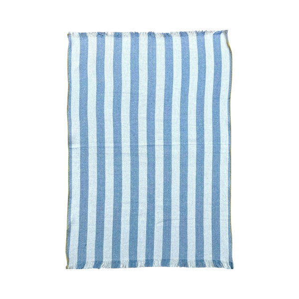 Blue Fresh Fella Tea Towel | Block-Printed Cotton | 18x26 in