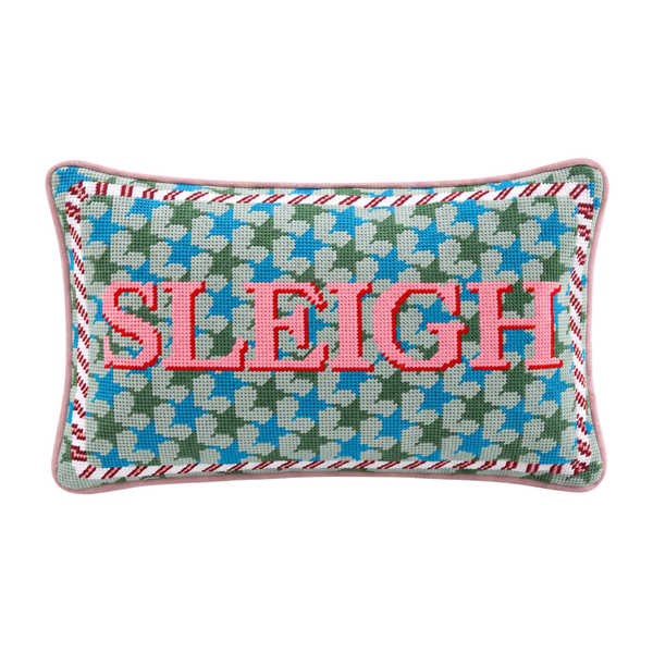 Sleigh Needlepoint Pillow