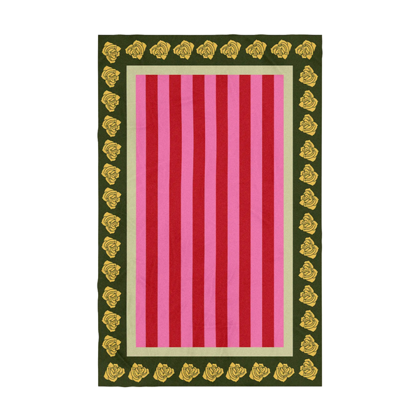 Stripes and Roses Tablecloth