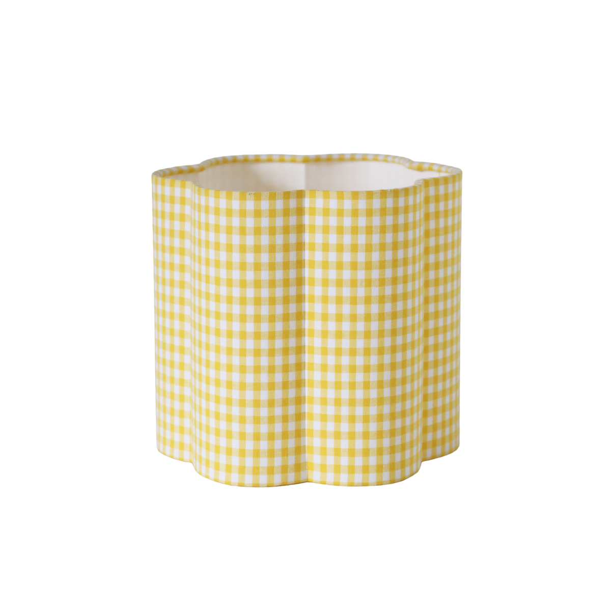 Flora Flower-Shaped Lampshade "Mini Lemon Yellow Gingham"
