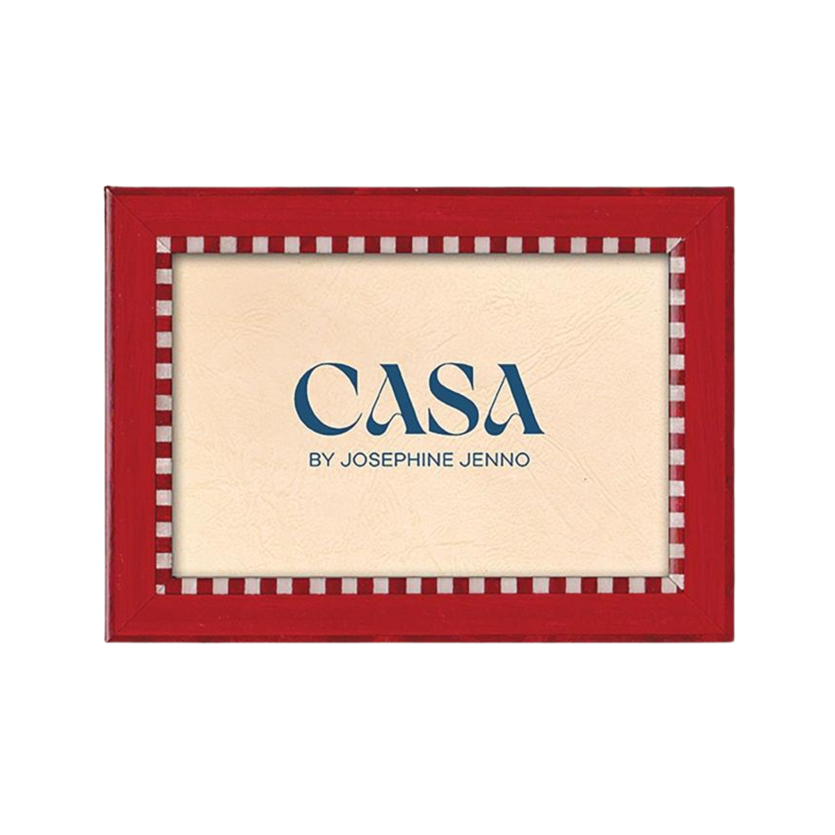 Red And White Striped Marquetry Frame 8 x 10" Wall And Desk