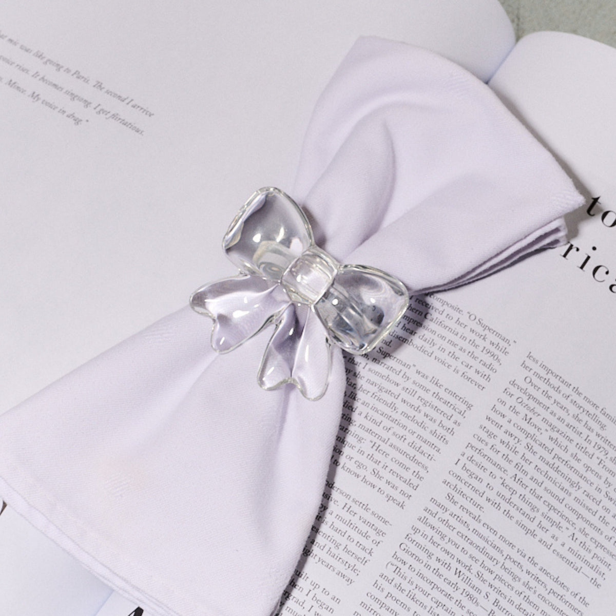 Bow Napkin Rings Clear